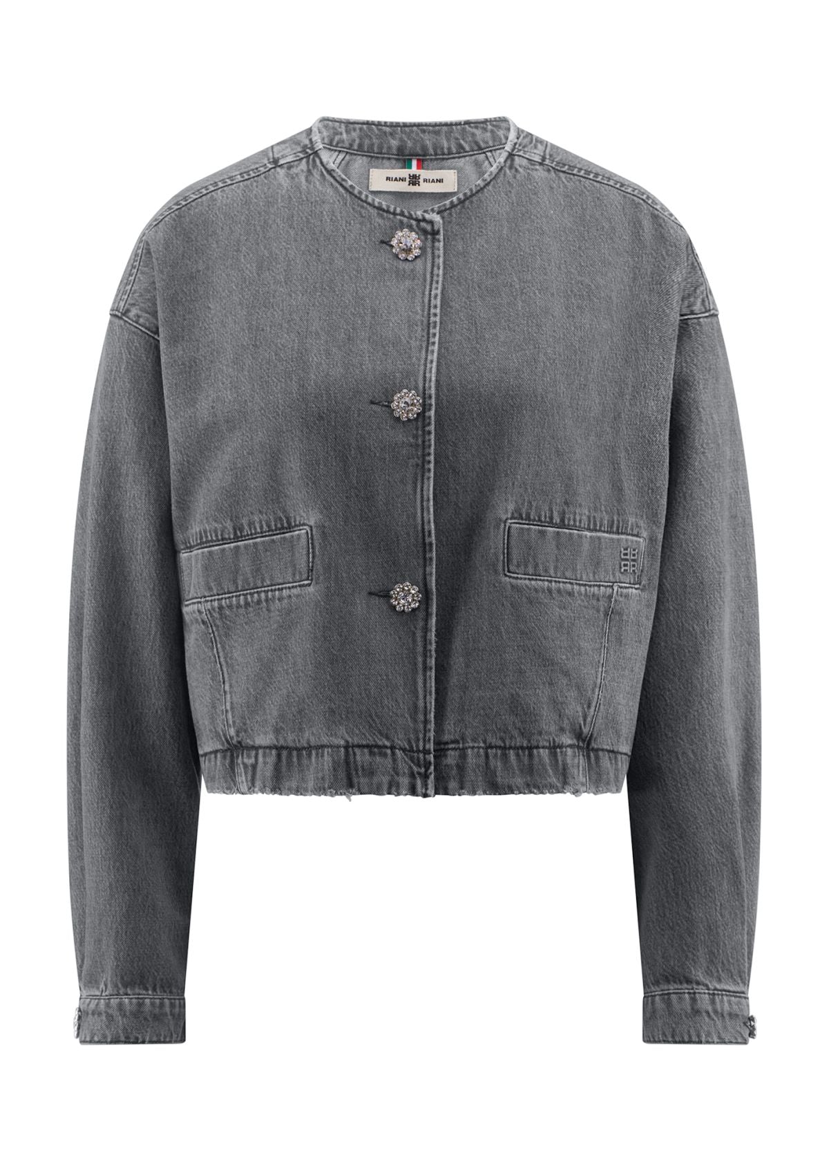 Cropped Denim Jacket Mid Authentic Grey