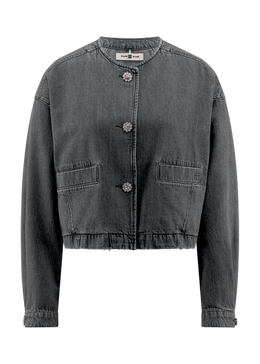 Cropped Denim Jacket Mid Authentic Grey