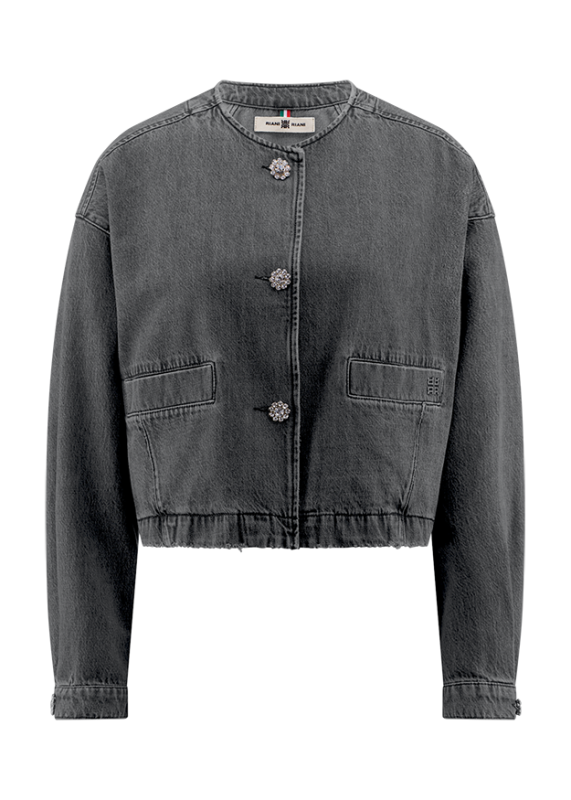 Cropped Denim Jacket Mid Authentic Grey