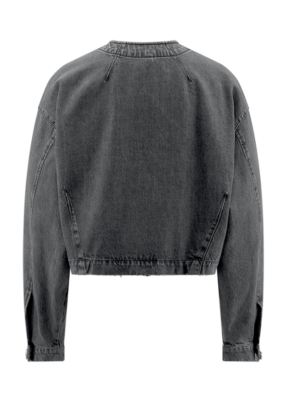 Cropped Denim Jacket Mid Authentic Grey