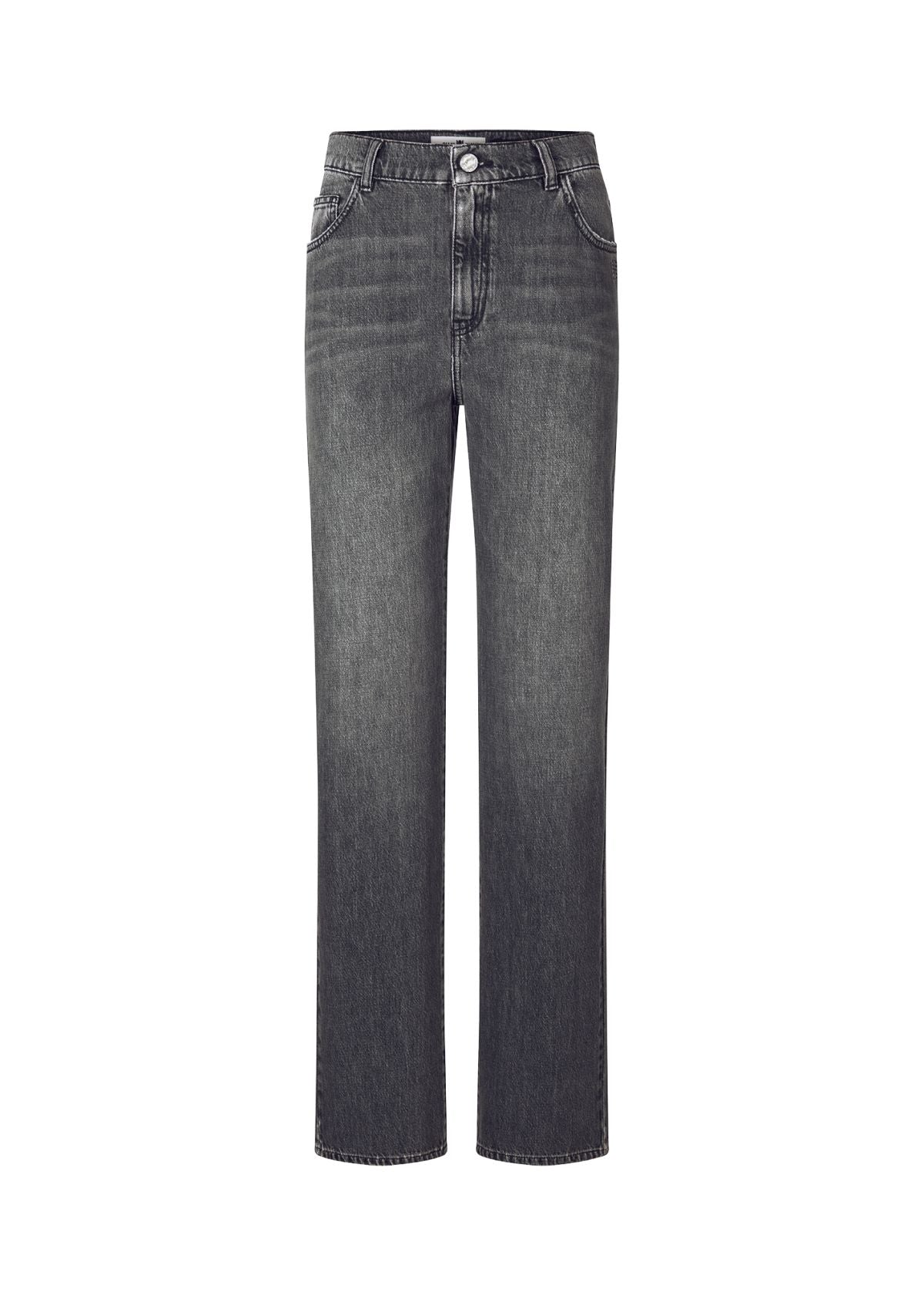 Straight Leg Jeans in Authentic Black Denim Mid Authentic Grey