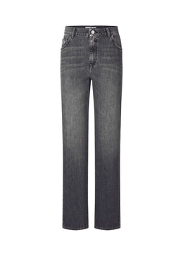 Straight Leg Jeans in Authentic Black Denim Mid Authentic Grey