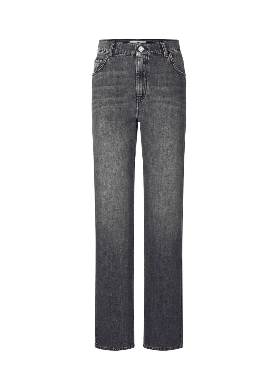 Straight Leg Jeans in Authentic Black Denim Mid Authentic Grey