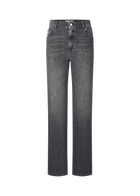 Straight Leg Jeans in Authentic Black Denim Mid Authentic Grey
