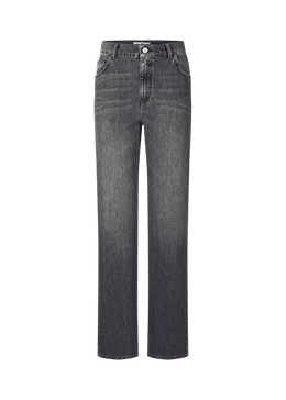Straight Leg Jeans in Authentic Black Denim Mid Authentic Grey