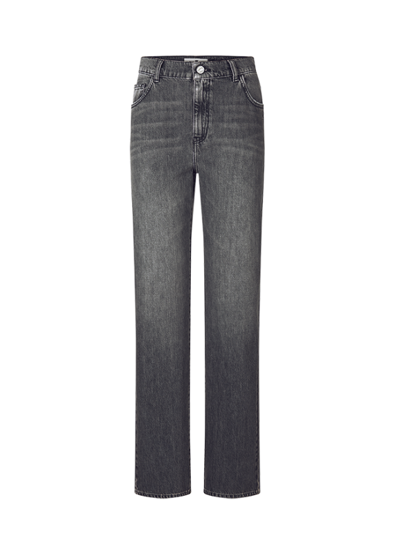 Straight Leg Jeans in Authentic Black Denim Mid Authentic Grey