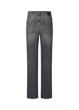 Straight Leg Jeans in Authentic Black Denim Mid Authentic Grey