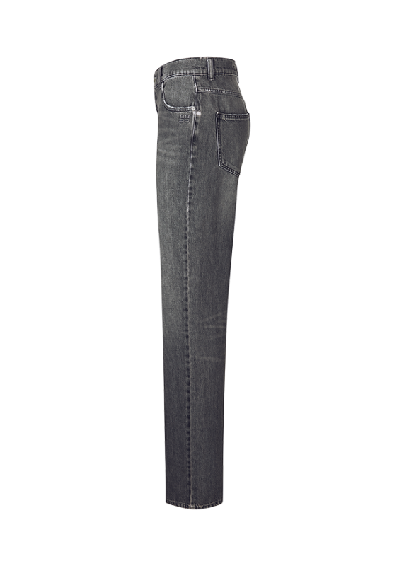 Straight Leg Jeans in Authentic Black Denim Mid Authentic Grey