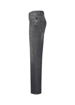 Straight Leg Jeans in Authentic Black Denim Mid Authentic Grey