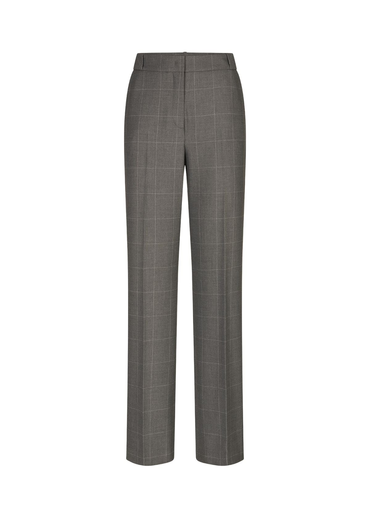 Wide Fit Trousers with Checked Pattern Rock Patterned