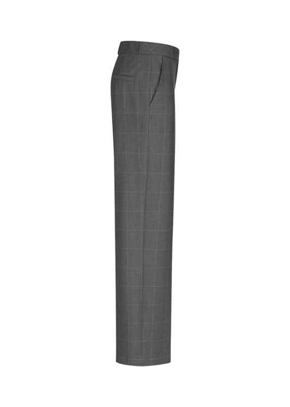 Wide Fit Trousers with Checked Pattern Rock Patterned