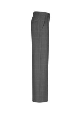 Wide Fit Trousers with Checked Pattern Rock Patterned