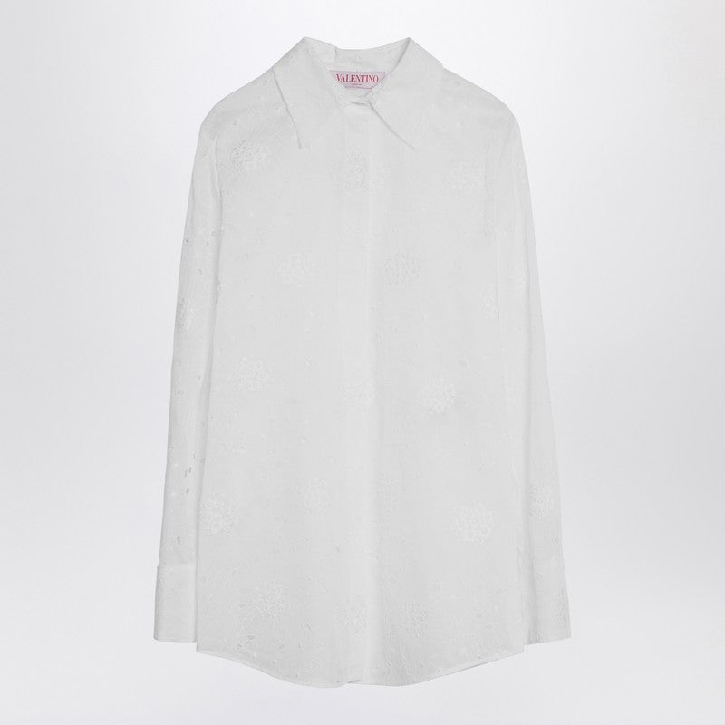 Valentino Ivory Organdis Daisy Shirt