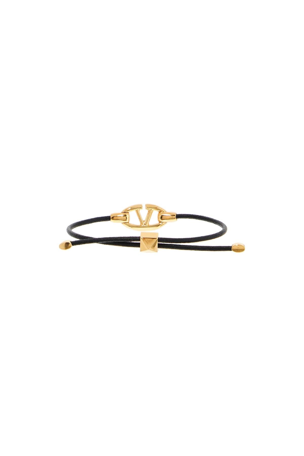 Valentino Garavani leather vlogo bracelet 'the bold