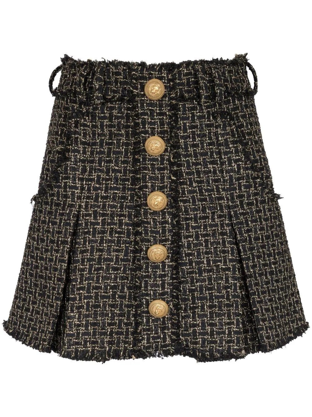 5Btn Lurex Tweed Pleated Skirt