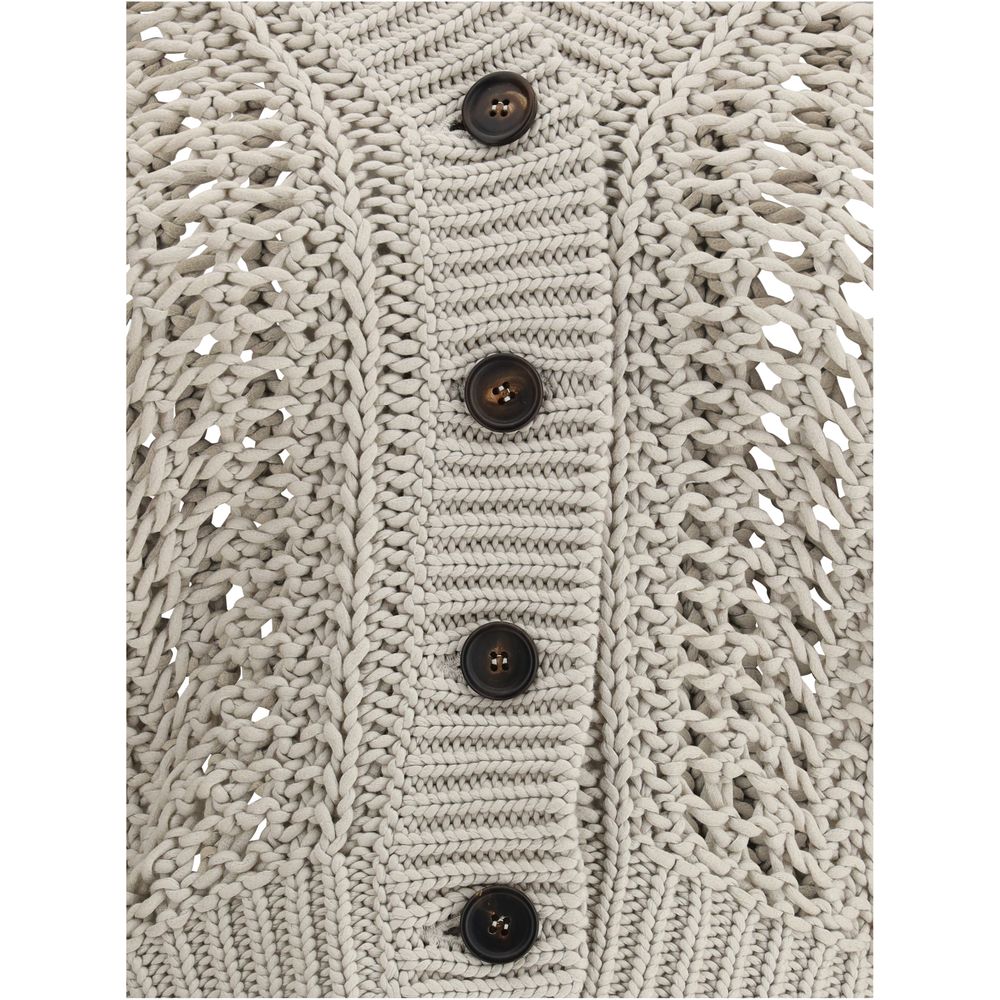 Cardigan in perforated knit