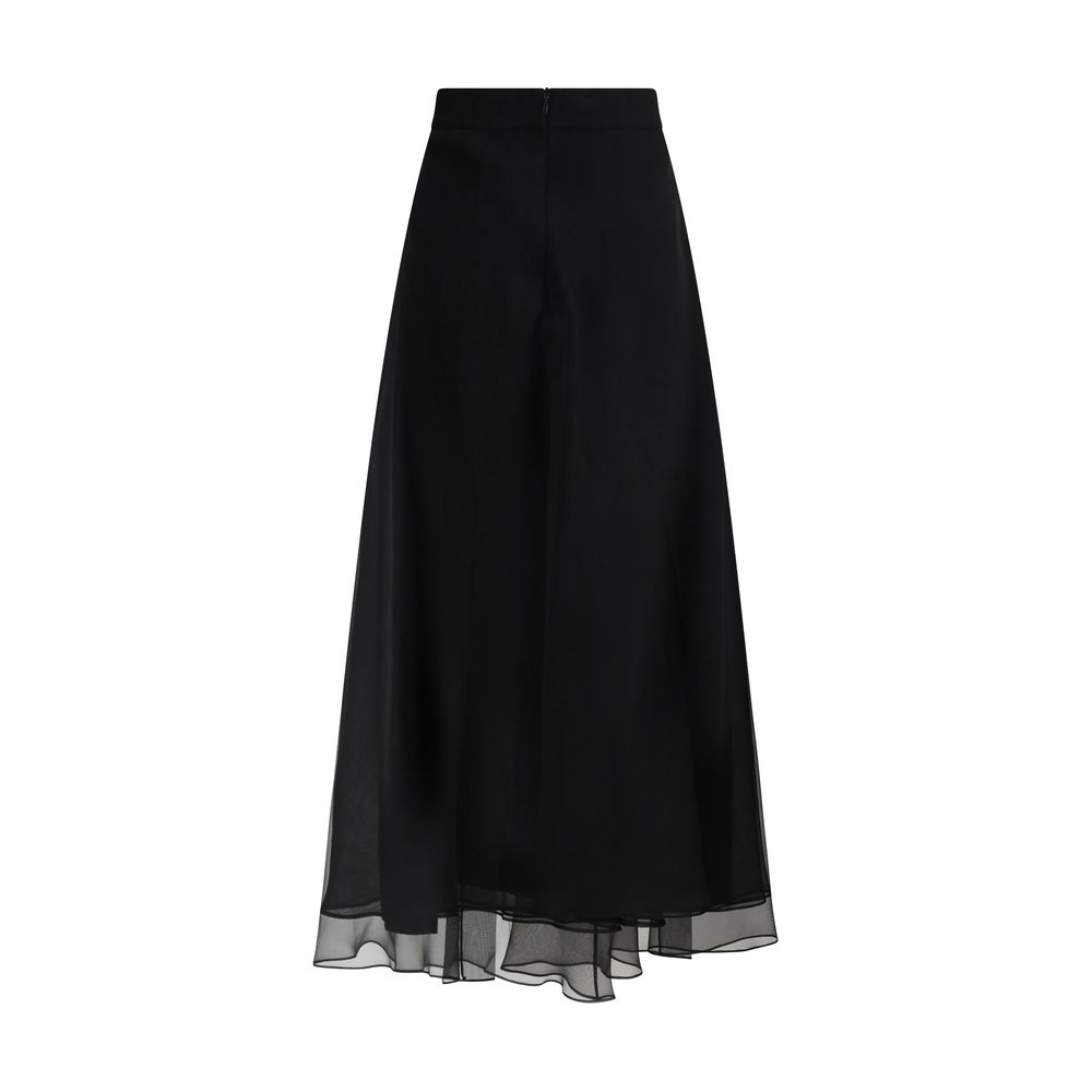 Silk crêpe midi Skirt