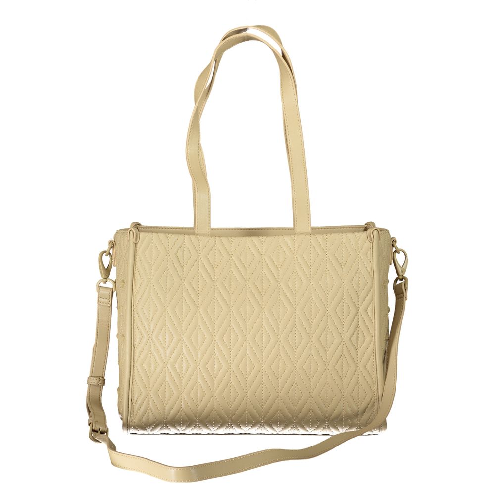 Beige Polyethylene Women Handbag