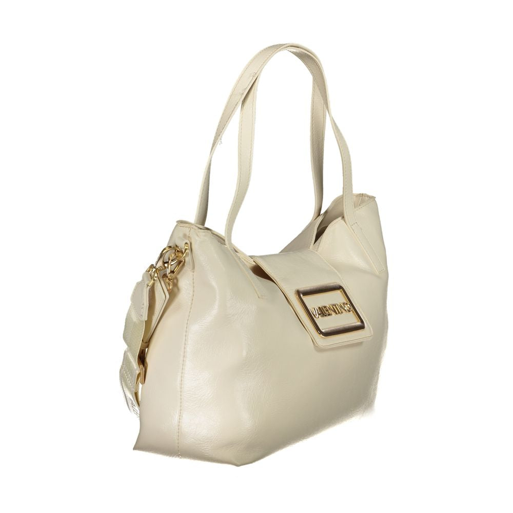 Beige Polyethylene Women Handbag