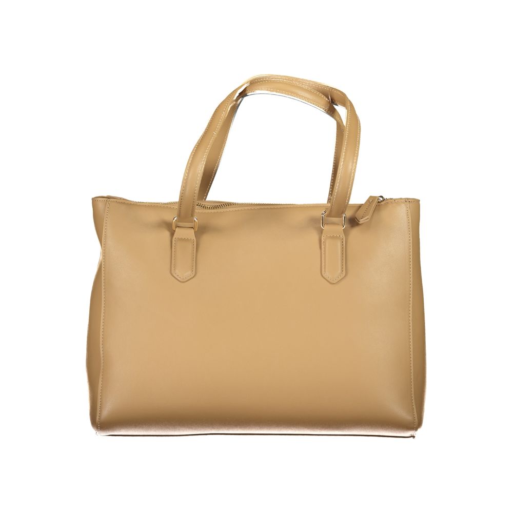 Beige Polyethylene Women Handbag