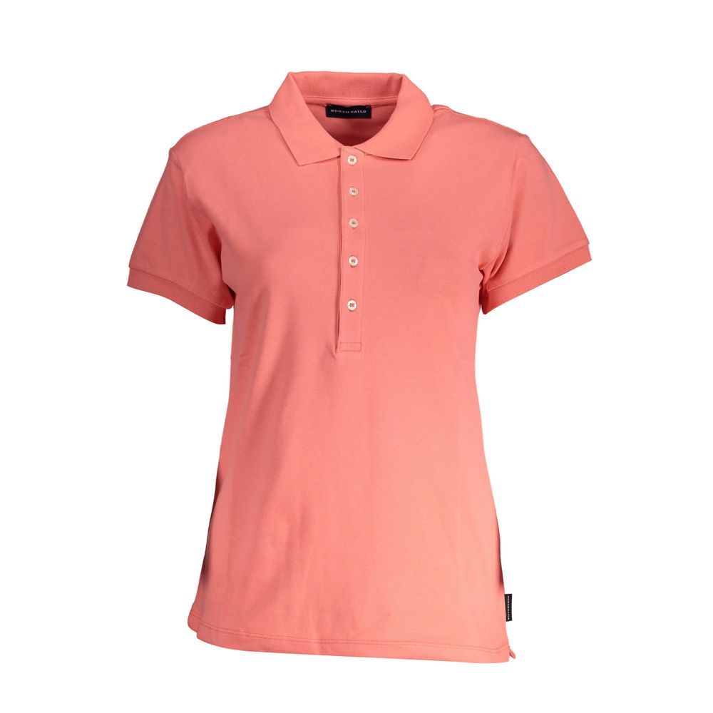 Pink Cotton Women Polo Shirt