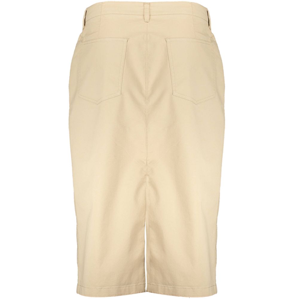 Beige Cotton Women Skirt