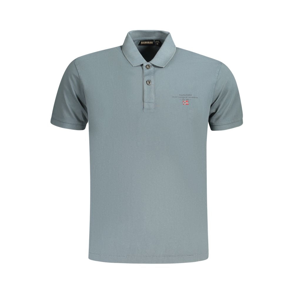 Gray Cotton Men Polo Shirt