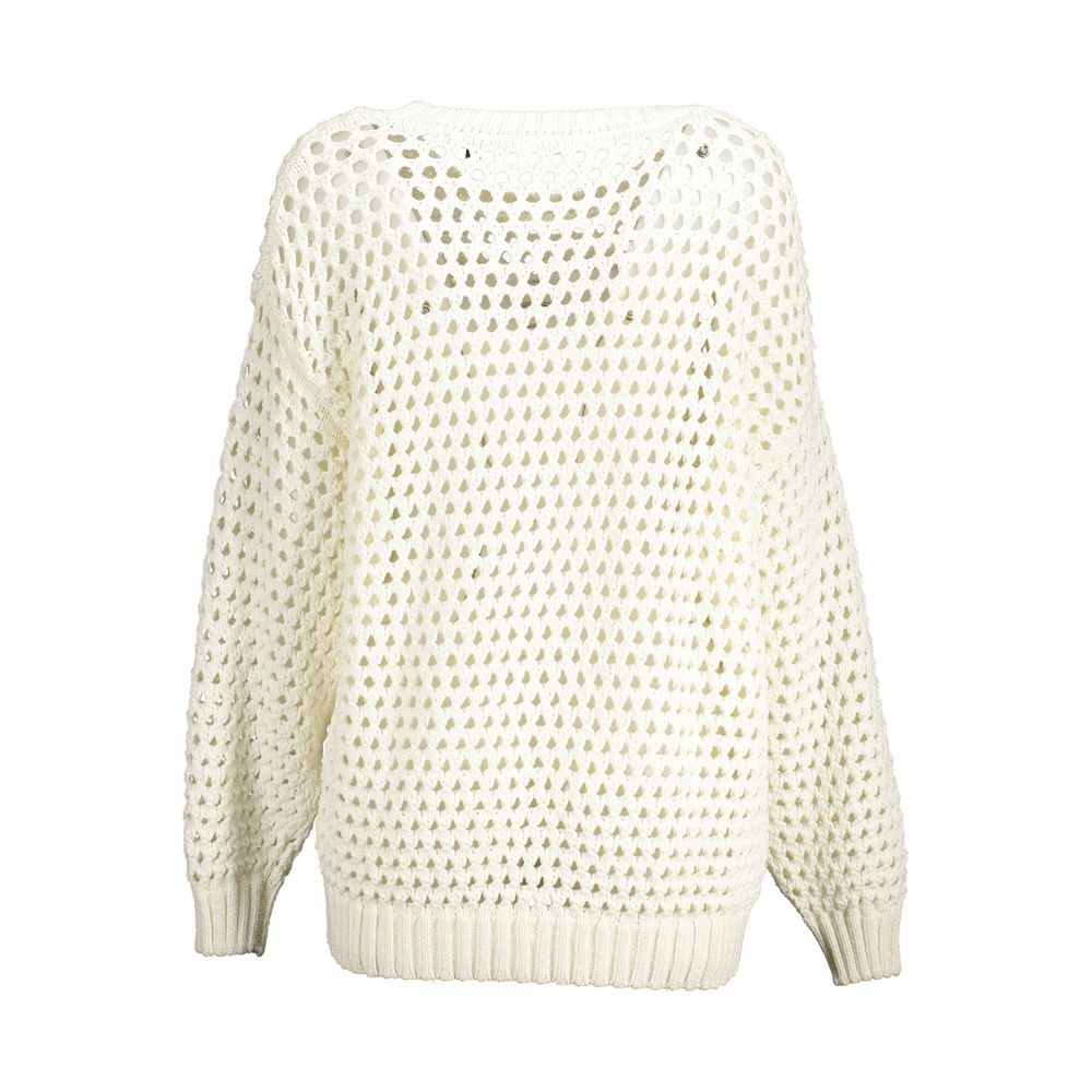 White Cotton Women Sweater