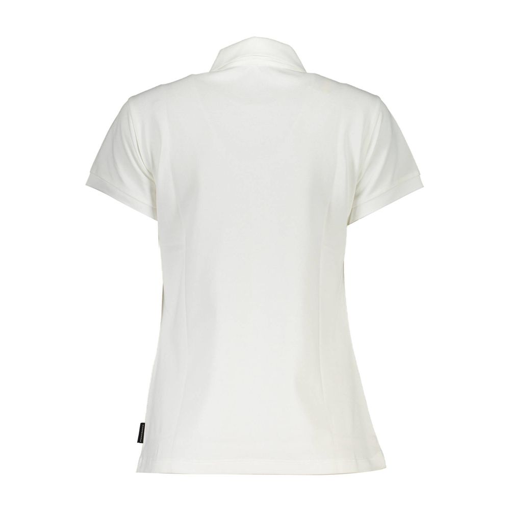 White Cotton Women Polo Shirt