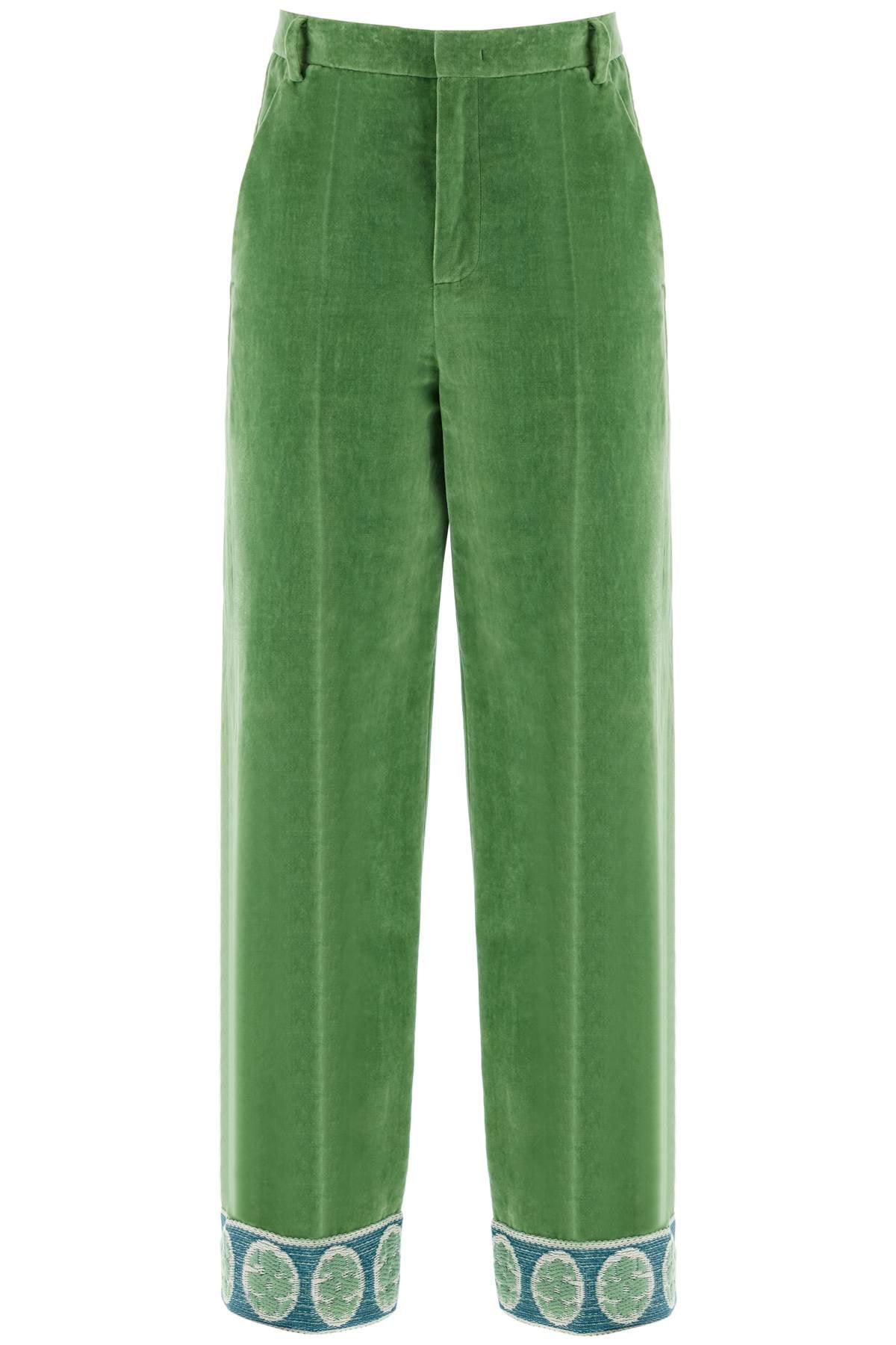 Valentino Garavani velvet pants with jacquard border