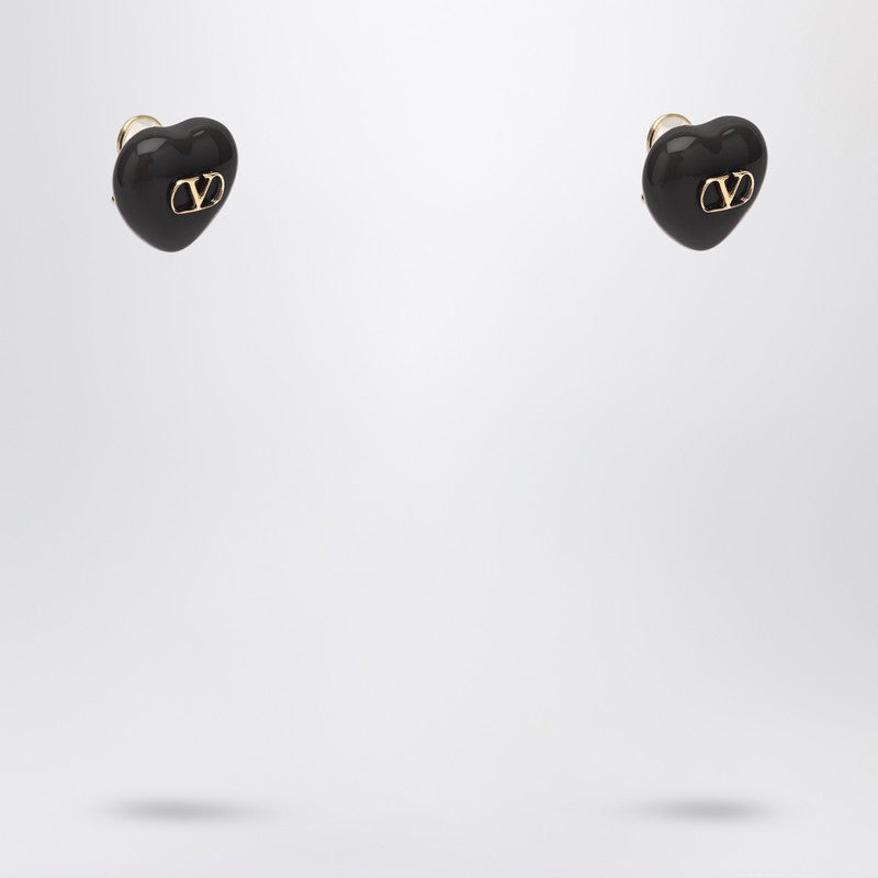 Valentino Garavani Royal Black Heart Earrings