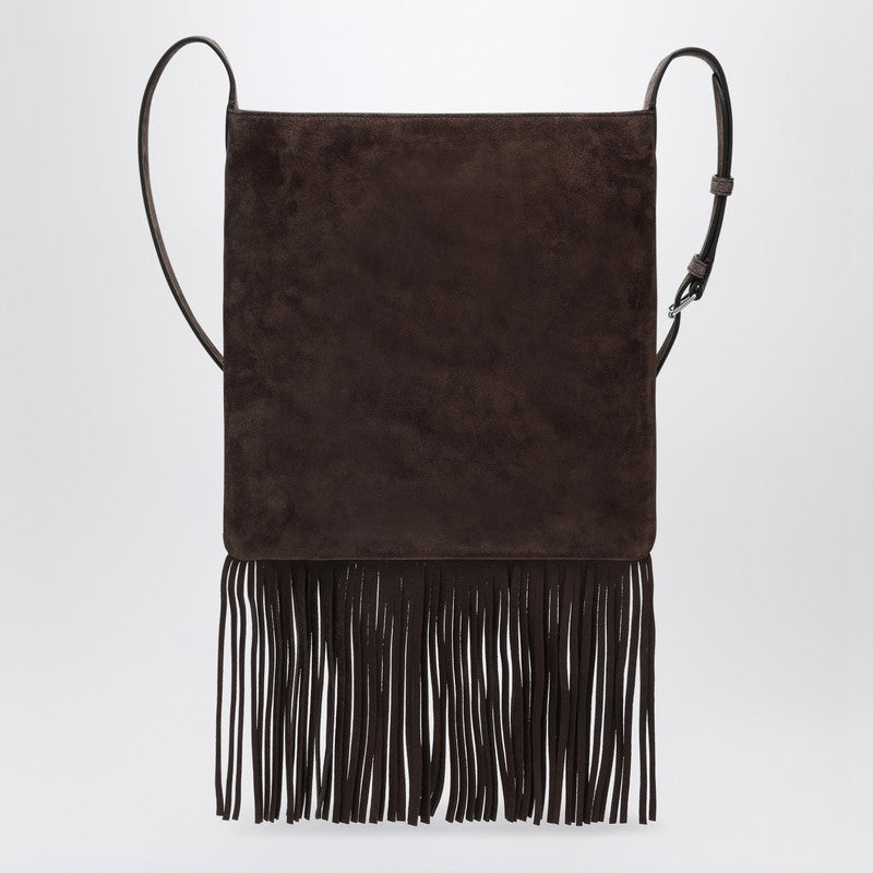 Valentino Garavani Nellcôte dark brown suede bag