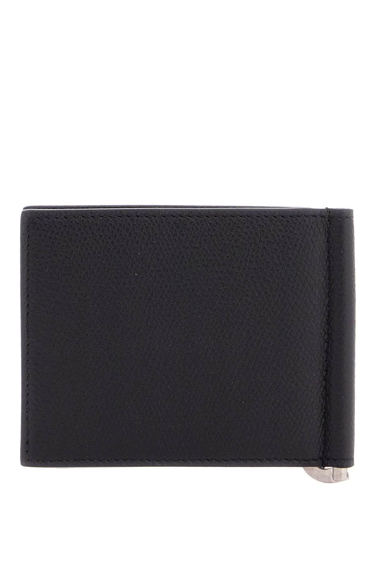 Valentino Garavani portafoglio uomo bifold pelle nera con fessure carte