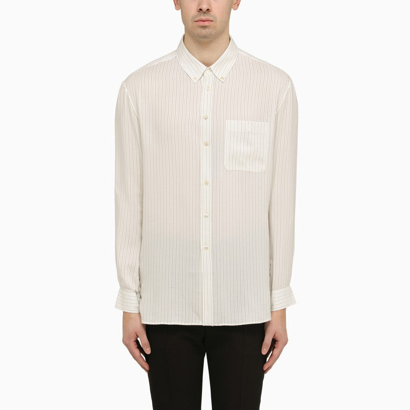 Saint Laurent Cassandre striped silk shirt