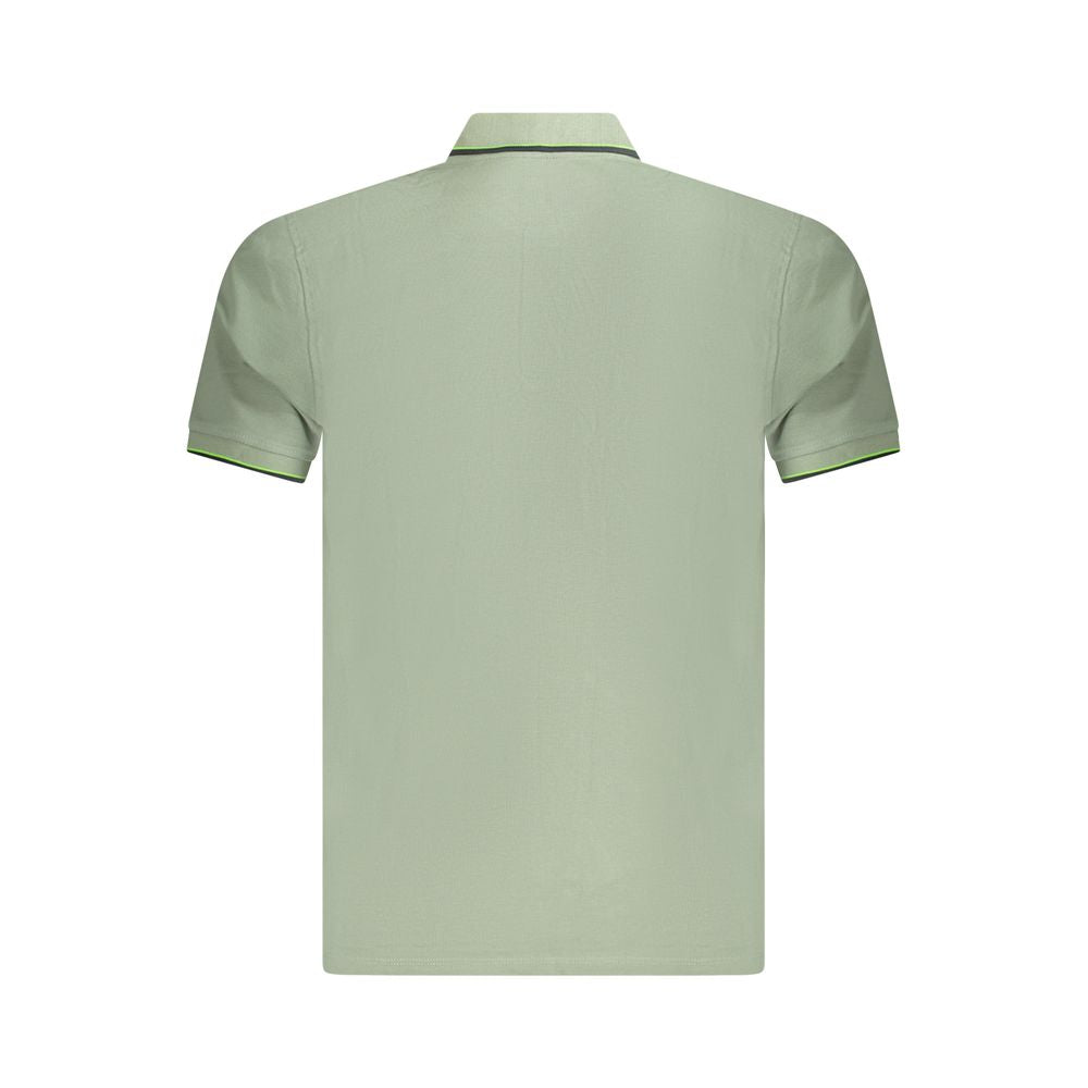 Green Cotton Men Polo Shirt