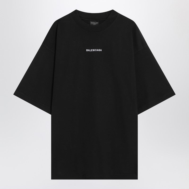 Black New Balenciaga Back Medium Fit T-shirt