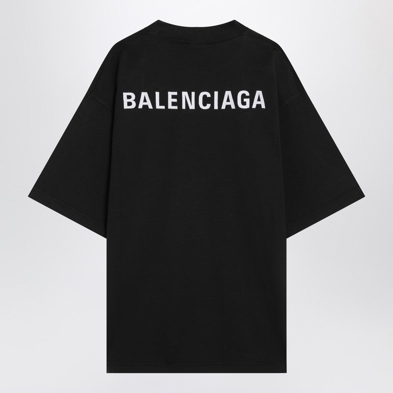 Black New Balenciaga Back Medium Fit T-shirt