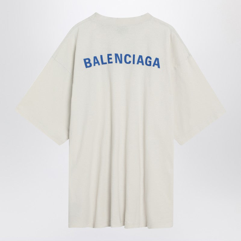 White New Balenciaga Back Medium Fit T-shirt
