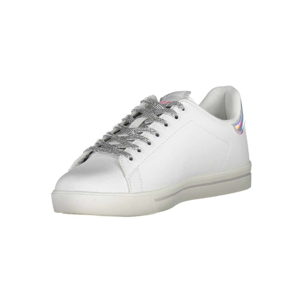 White Artificial Leather Sneaker
