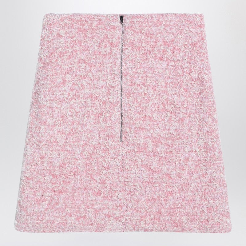 Balenciaga Pink cotton blend tweed mini skirt