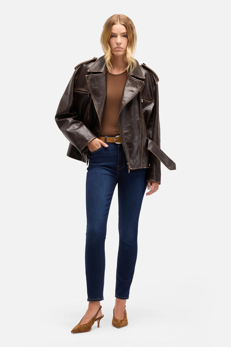 7 For All Mankind High Waist Ankle Skinny in Slim Illusion