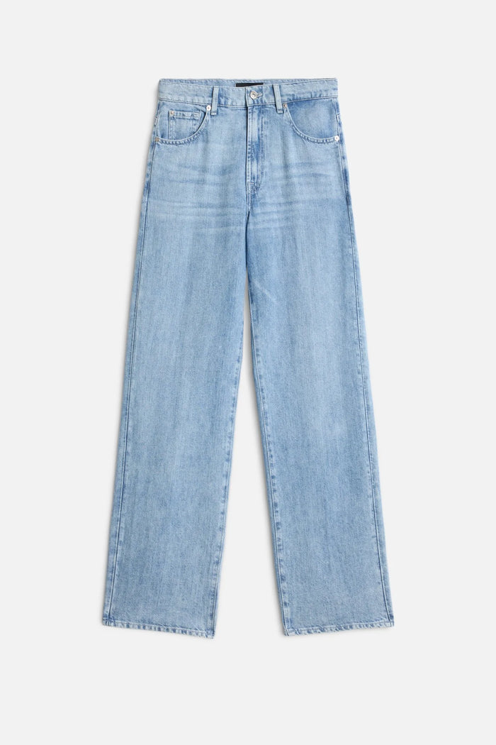 7 For All Mankind Stovepipe Straight in Indigo Linen