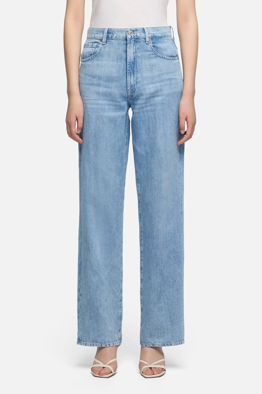 7 For All Mankind Stovepipe Straight in Indigo Linen