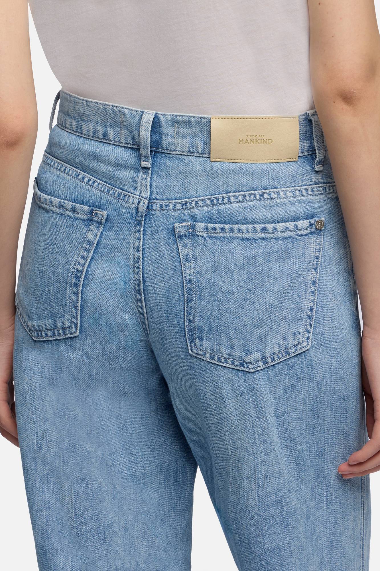 7 For All Mankind Stovepipe Straight in Indigo Linen