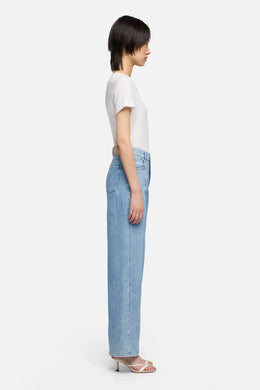 7 For All Mankind Stovepipe Straight in Indigo Linen
