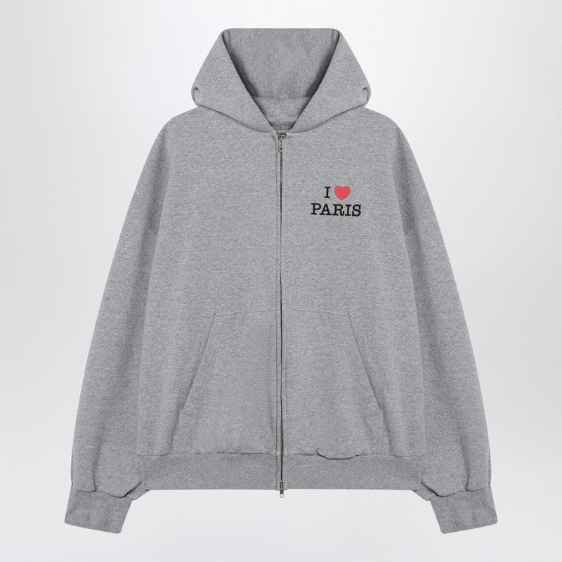 Balenciaga Grey zip-up sweatshirt I Love Paris