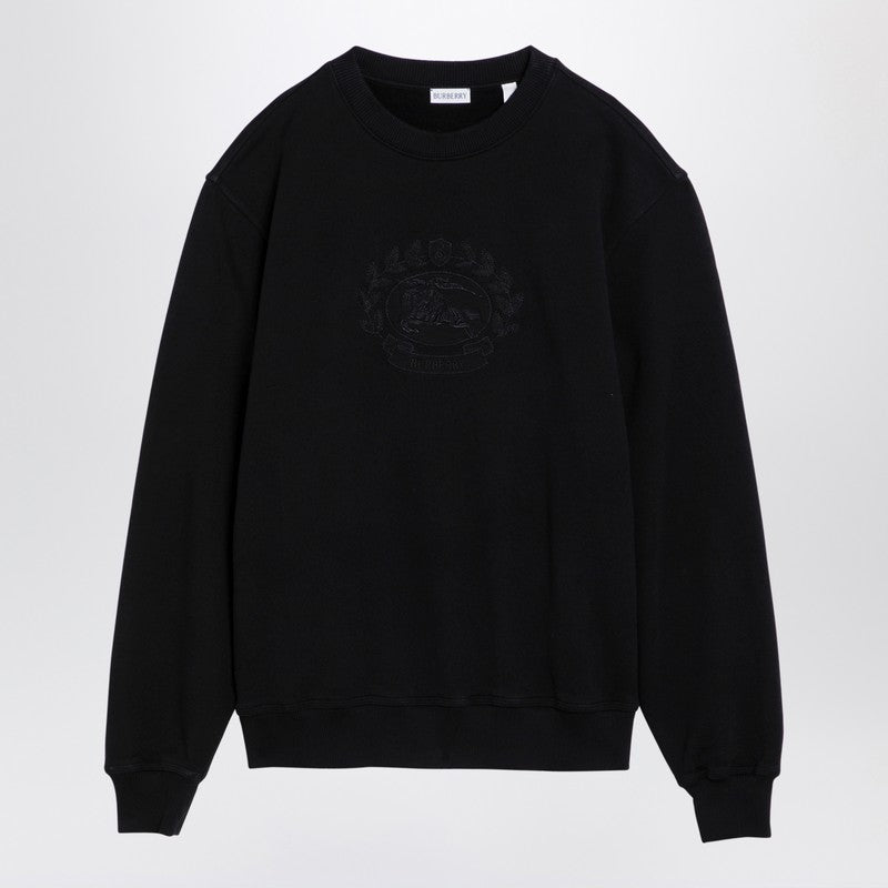 Burberry Black cotton crew-neck sweatshirt with logo