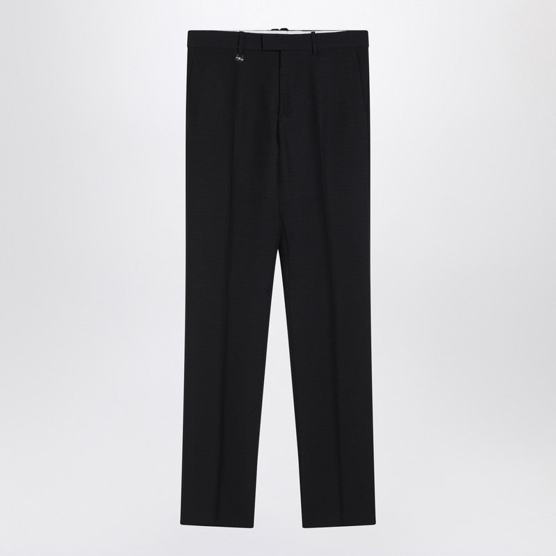 Burberry Classic navy blue wool blend trousers