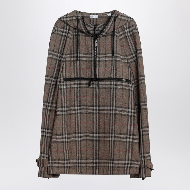 Burberry Half-zip jacket with Check pattern in silk blend