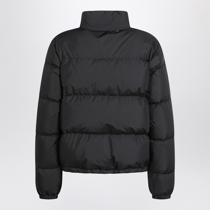Burberry Black zip-up puffer jacket with Check detail